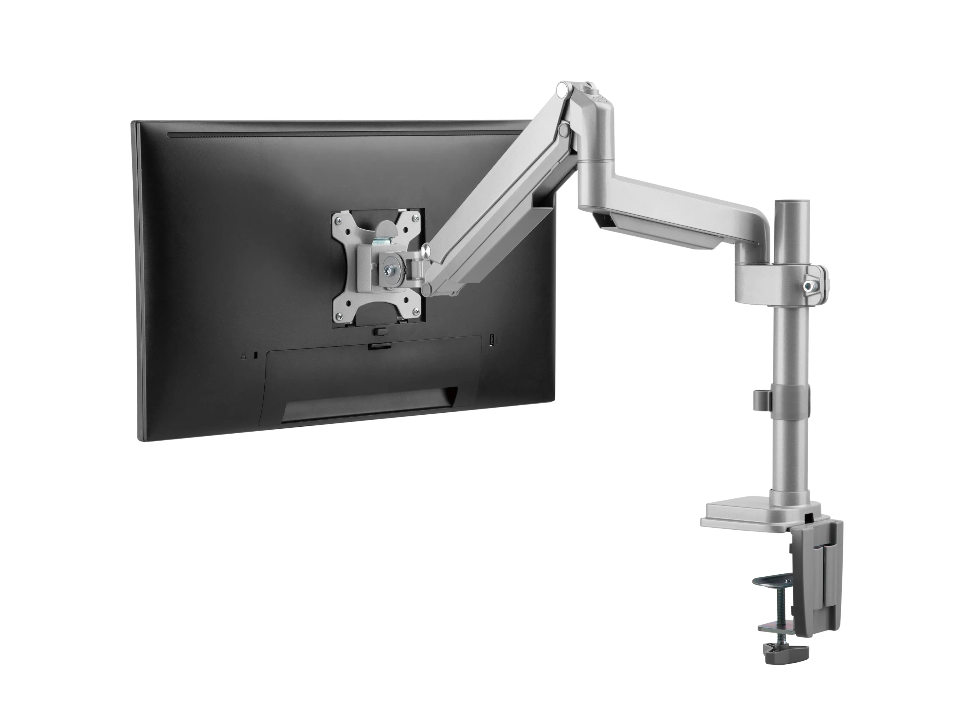 EQUIP 650112 Desk Mount, for 1 monitor, 13-27", with gas spring, 9kg, VESA 75/100, Silver