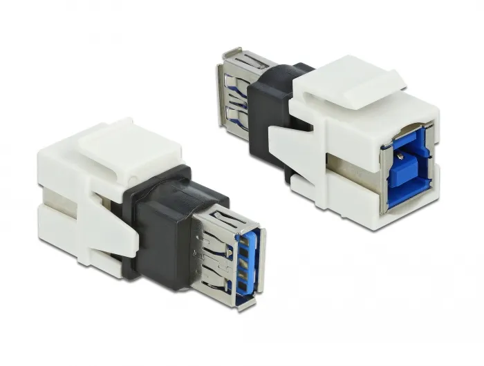 Delock Keystone Module USB 3.0 A female > USB 3.0 B female white
