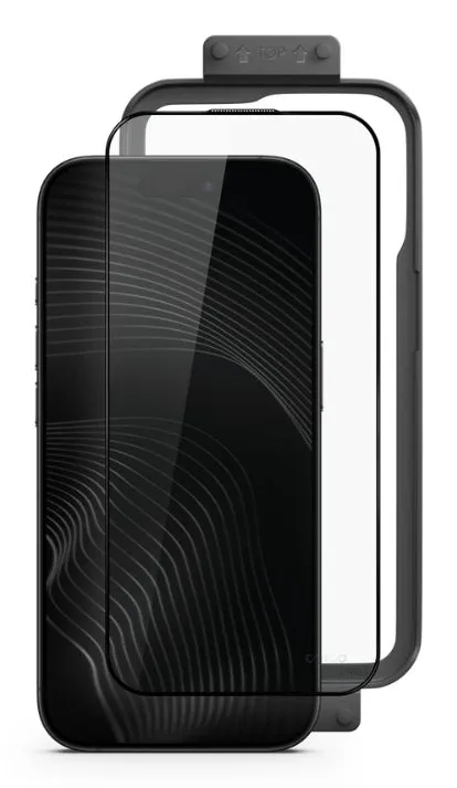 Epico UNUM SapphireShield 3D iPhone 16 med installationsram - sk&auml;rmskydd