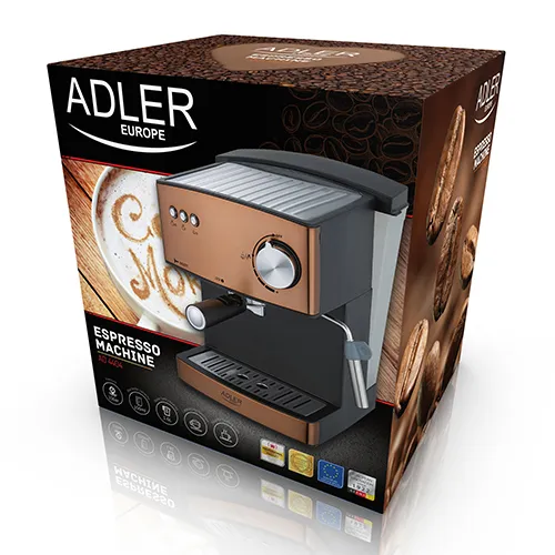 Adler AD 4404cr Combi Coffee Maker, 1.6L, Copper/Bronze and Black