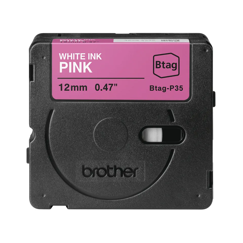 BTAG-P35 12mm White on pink tape