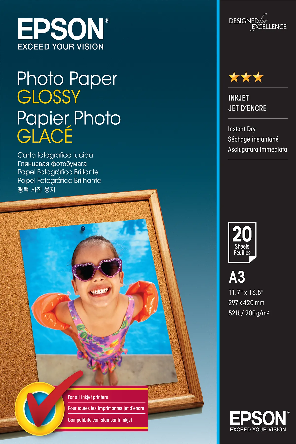 EPSON PHOTO PAPER GLOSSY, A3, 20