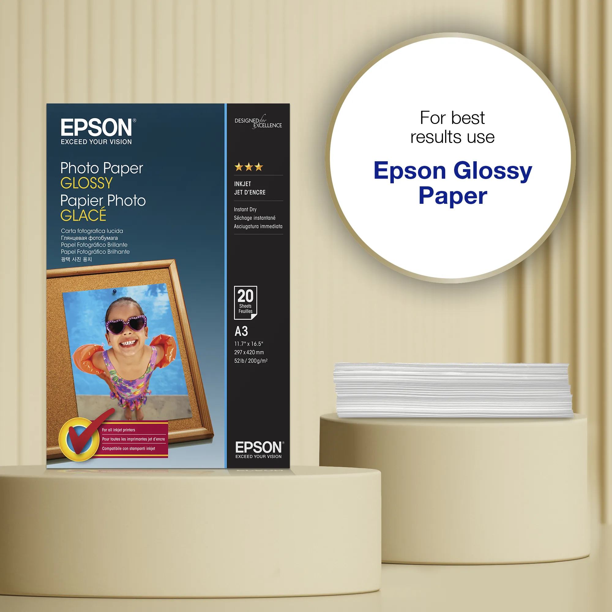 EPSON PHOTO PAPER GLOSSY, A3, 20