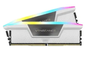 Corsair Vengeance RGB 32GB (2 x 16GB) DDR5 6000 MHz, CL38 Memory, White (XMP & EXPO)