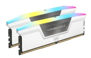 Corsair Vengeance RGB 32GB (2 x 16GB) DDR5 6000 MHz, CL38 Memory, White (XMP & EXPO)