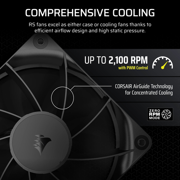 Corsair RS120 120mm PWM - case fan, black