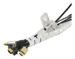 DELTACO Kaapelipiilo nylonista, 25mm halk., 20m, valkoinen