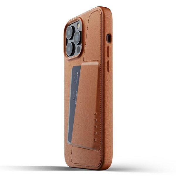 Mujjo Full Leather Wallet Case for iPhone 13 Pro Max Tan