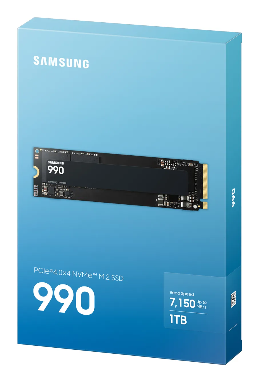 Samsung 990 1TB External SSD with PCIe 4.0 x4 (NVMe), Hardware Encryption, Black