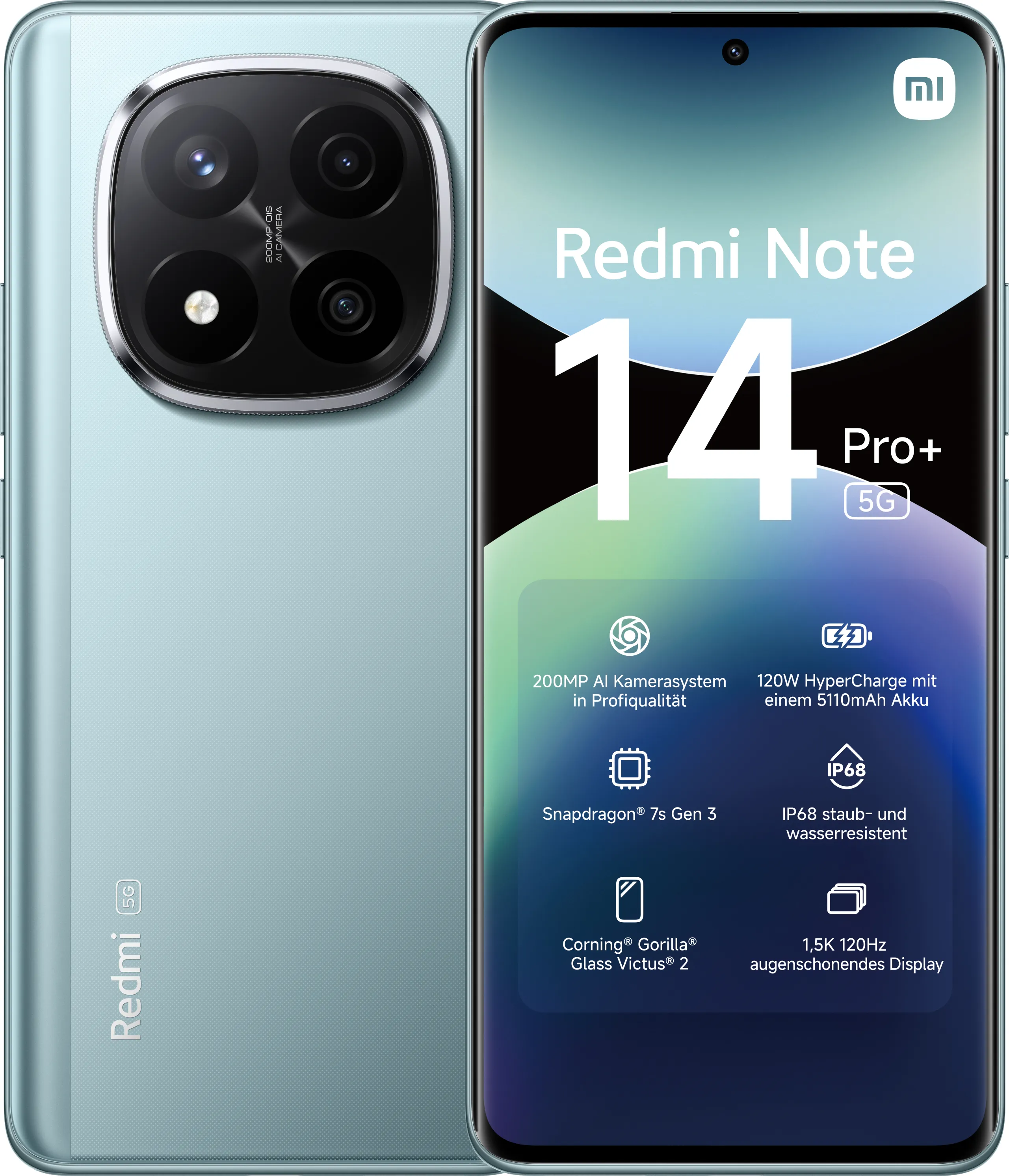 Xiaomi Redmi Note 14 Pro+ 5G 8/256GB, Andoird - mobile phone. Blue