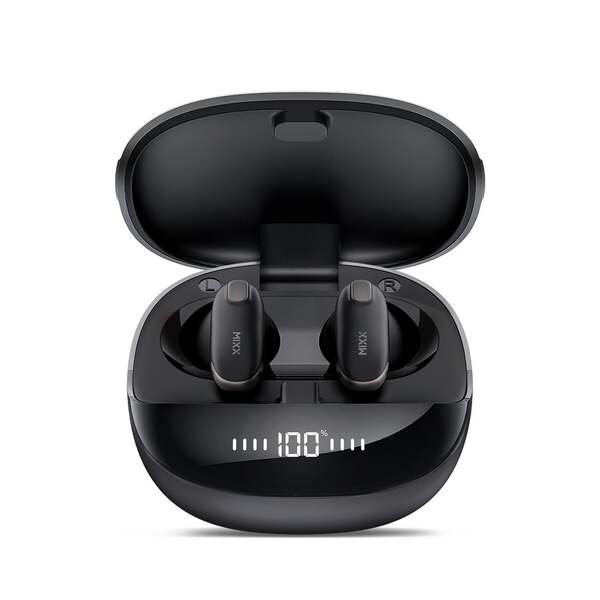 MIXX StreamBuds Hybrid Charge 2 Wireless Earbuds, Black