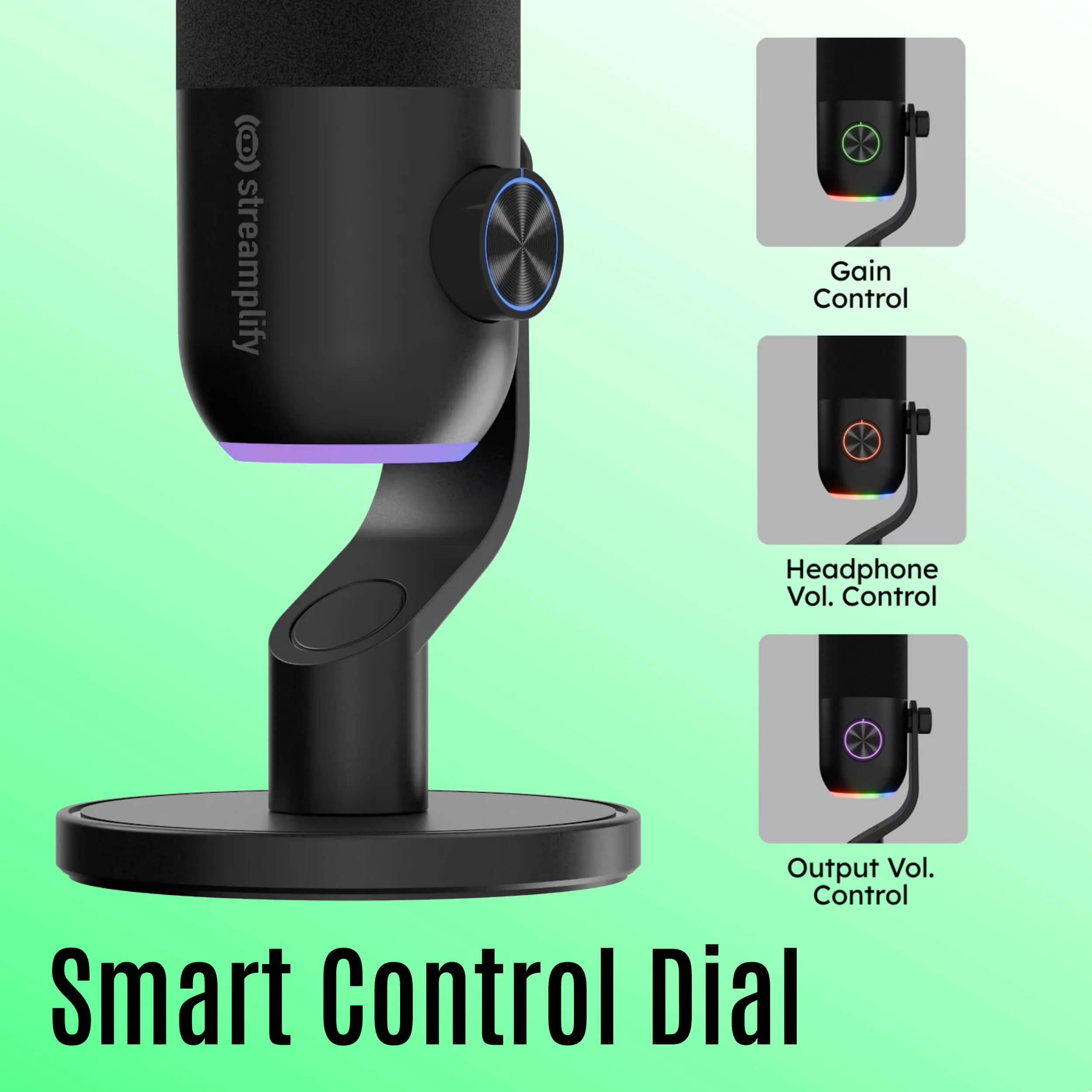 Streamplify MIC Mini, USB, kondensaattori -mikrofoni, musta