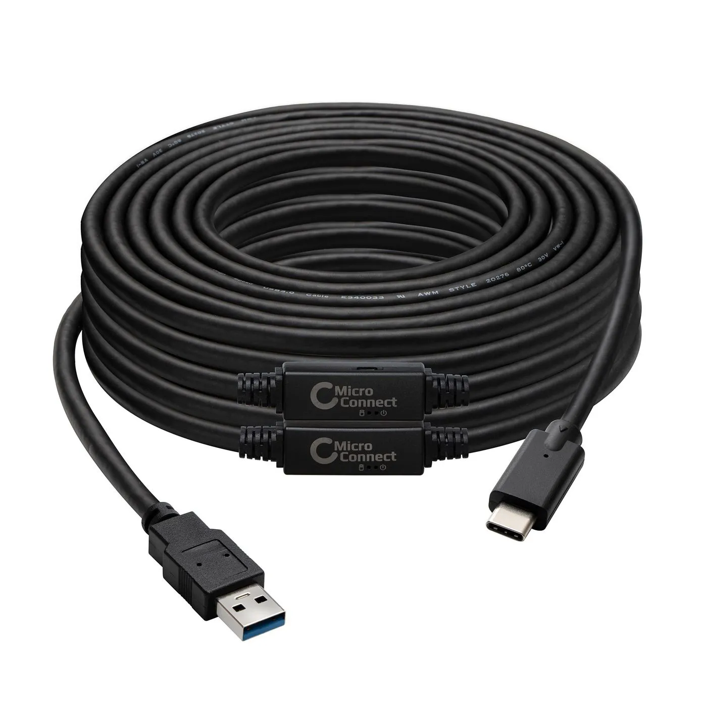 MicroConnect Active USB-A - USB-C 3.2 - cable, Black, 10m