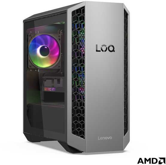 Lenovo LOQ Tower 26ADR10 Ryzen 7 8745HX, 16GB, 512GB, RTX 5050, Win 11 Home Gaming PC, Tower, Luna Grey / Eclipse Black