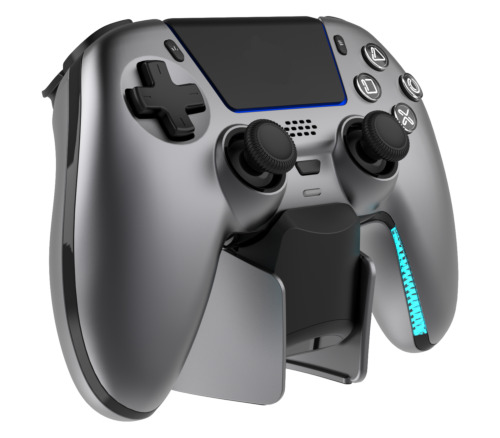 DELTACO GAMING Wireless Metallic Spray-Painted PS5 Controller with charging dock