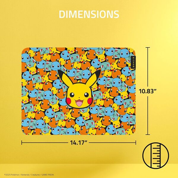 Razer Gigantus V2 M Pok&eacute;mon Starters Edition -pelihiirimatto, 360x275 mm, moniv&auml;rinen