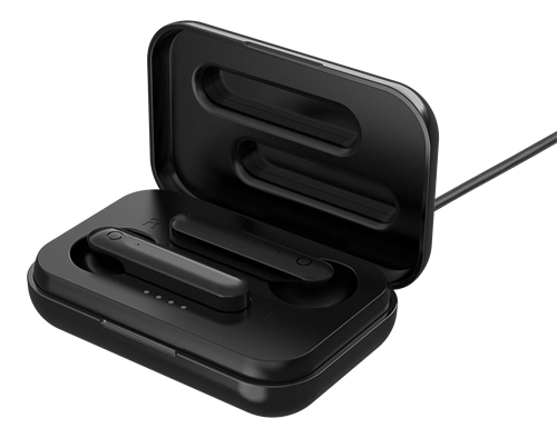 STREETZ True Wireless Stereo earbuds with charging case, semi-in-ear, BT 5, matte black