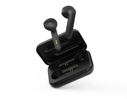 STREETZ True Wireless Stereo earbuds with charging case, semi-in-ear, BT 5, matte black