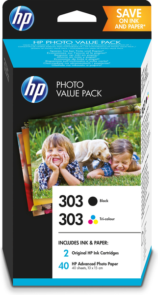 HP Ink/303 PVP Ink CMYK 40sh Photo 10x15