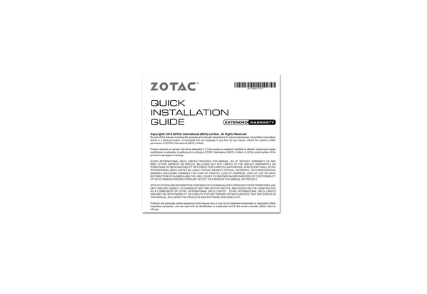 Zotac GeForce GTX 1050 Ti 4GB - Graphics card