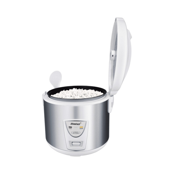 Steba RK 2 Rice Cooker, 700 Watt, 3.5 Litre, Stainless Steel/White