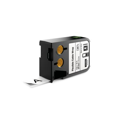 DYMO XTL Flexibel kabellindning/m&auml;rktejp, 24 mm, svart p&aring; vit