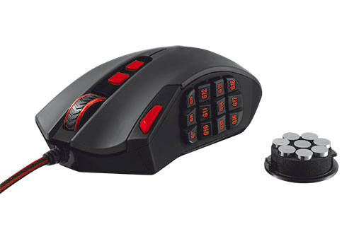 Trust GXT 166 MMO tr&aring;dbunden gamingmus, svart