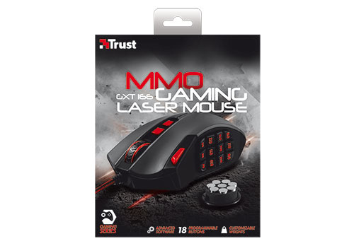 Trust GXT 166 MMO tr&aring;dbunden gamingmus, svart