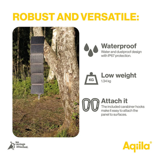 Aqiila Sunbird P56 - Foldable solar charger with USB-C port