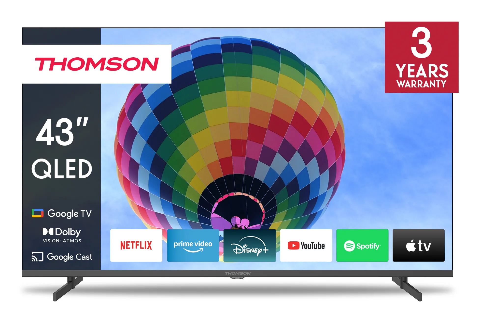 Thomson 43QG4S14 43" 4K QLED Google TV, 60 Hz, HDR10, harmaa Thomson 43QG4S14 43" 4K QLED Google TV, 60 Hz, HDR10, harmaa