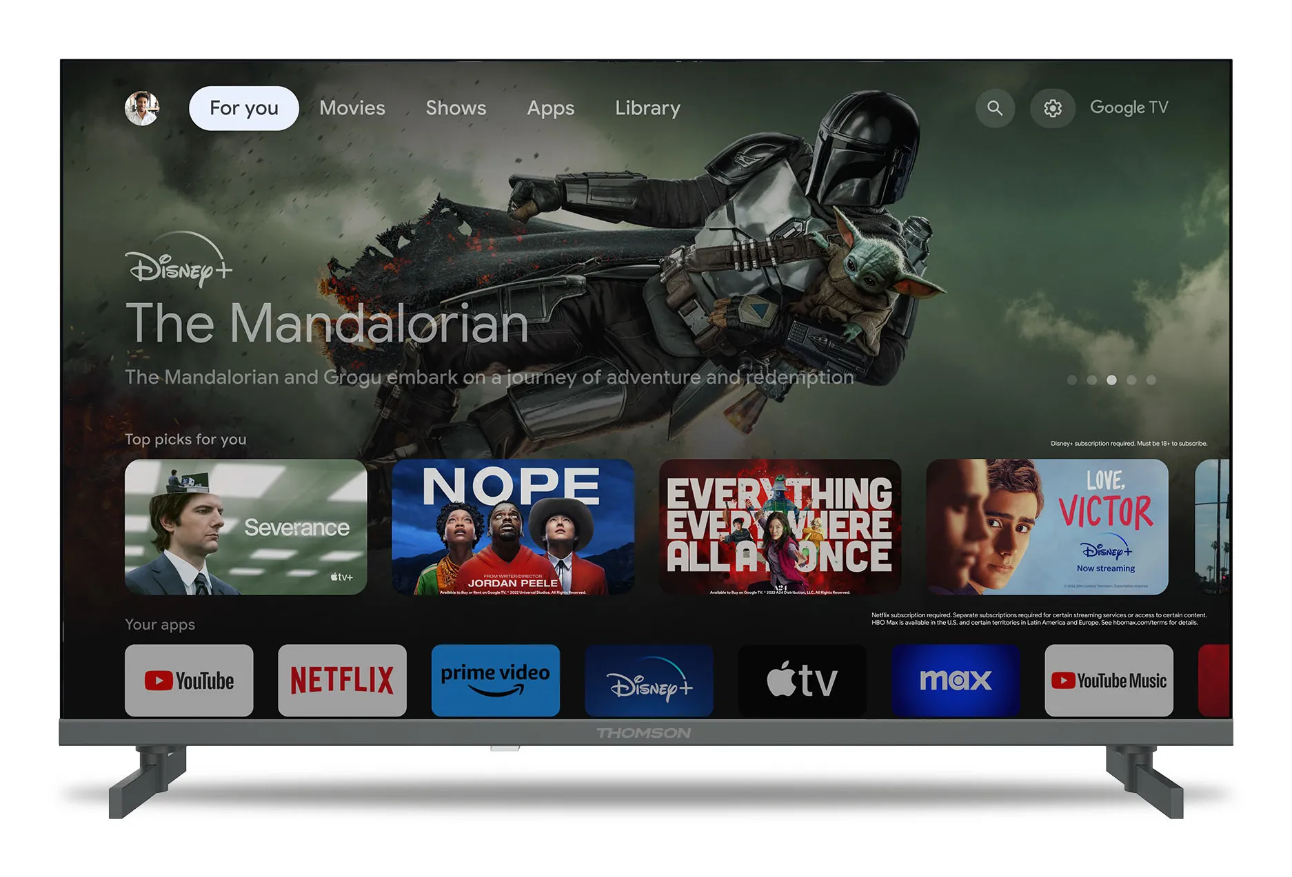 Thomson 43QG4S14 43" 4K QLED Google TV, 60 Hz, HDR10, harmaa Thomson 43QG4S14 43" 4K QLED Google TV, 60 Hz, HDR10, harmaa