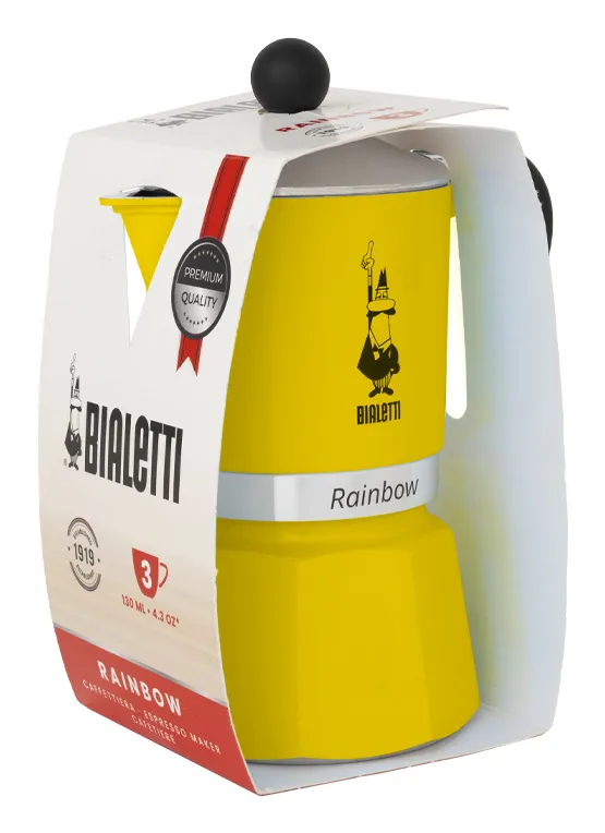 Bialetti Rainbow -kahvinkone, Keltainen