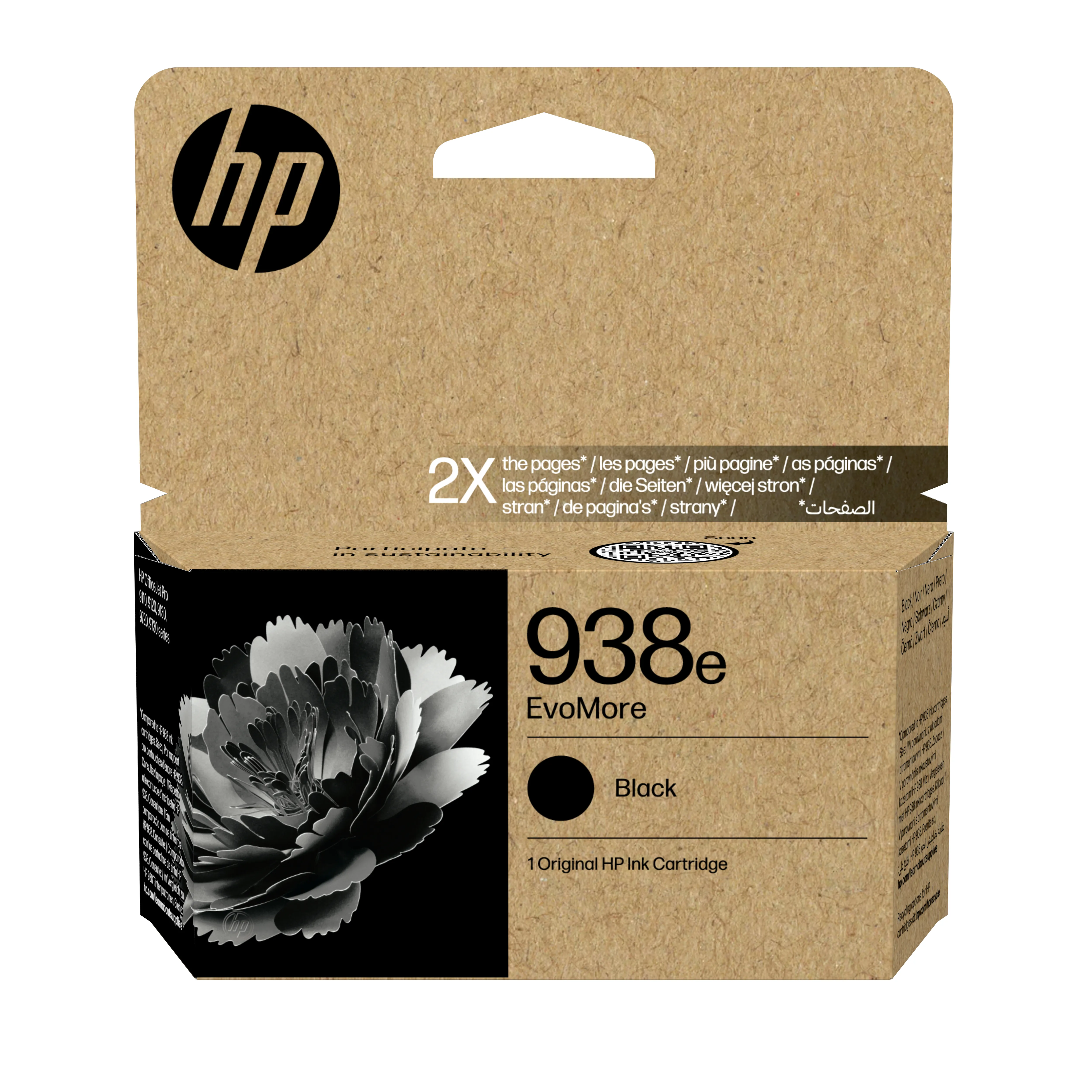 HP 938e EvoMore XL -mustekasetti, 53 ml, musta