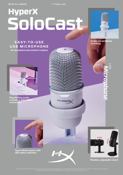hyperX SoloCast -mikrofoni, musta