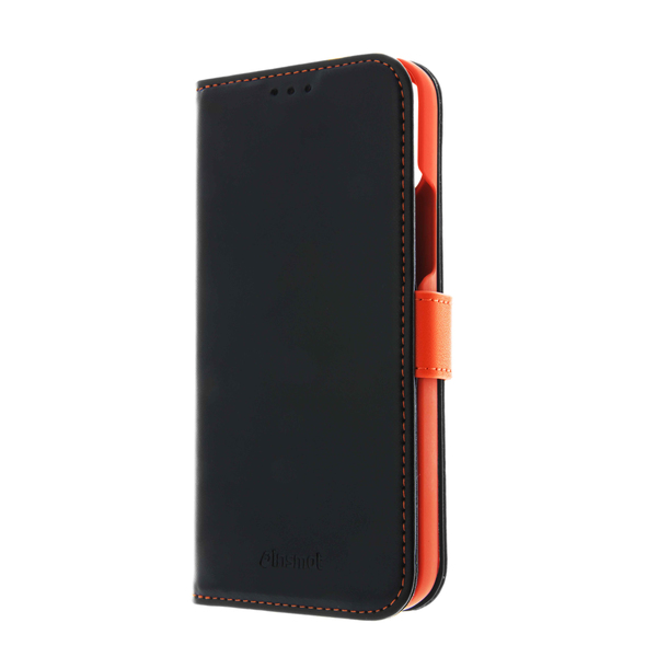 Insmat Flip Case, iPhone 11 - Wallet Case, Black/Orange