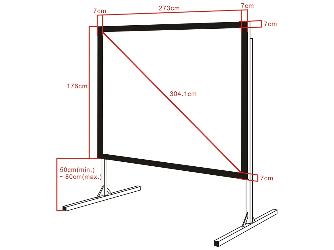 Multibrackets M Fast-fold - Heijastusnäyttö - 120 tuuma (304 cm) - 16:10 - Matte White - musta