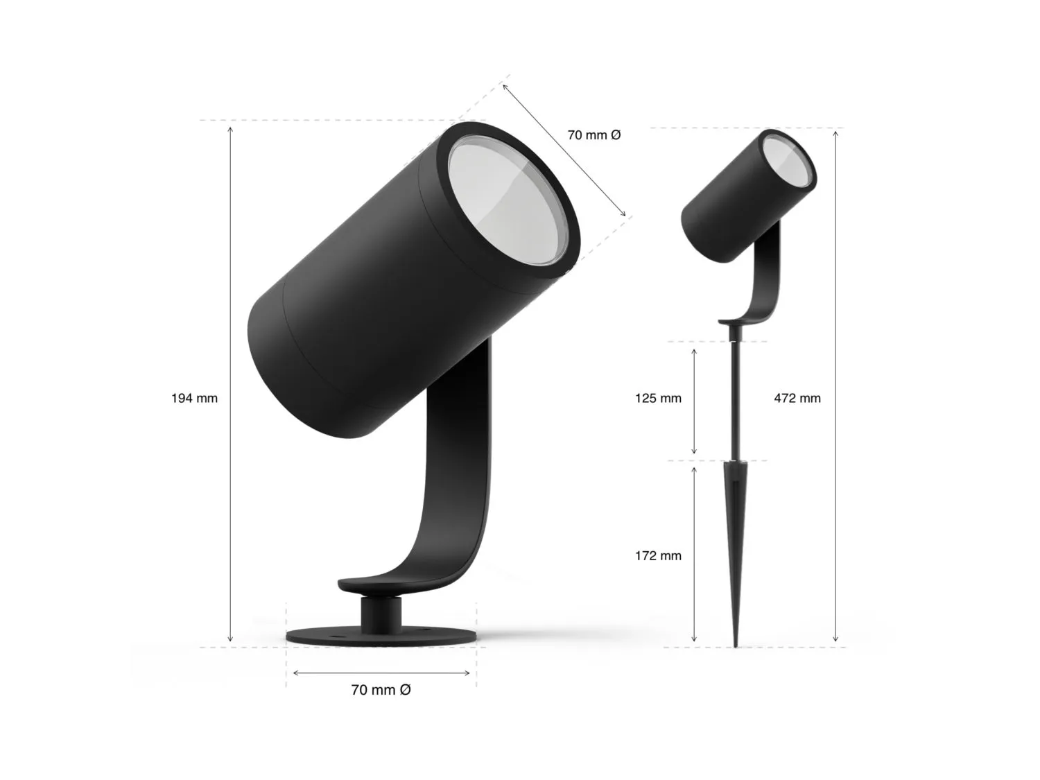 Philips HUE OUTDOOR LILY SPIKE - ANTHRACITE 1X8W SELV EXTENSION