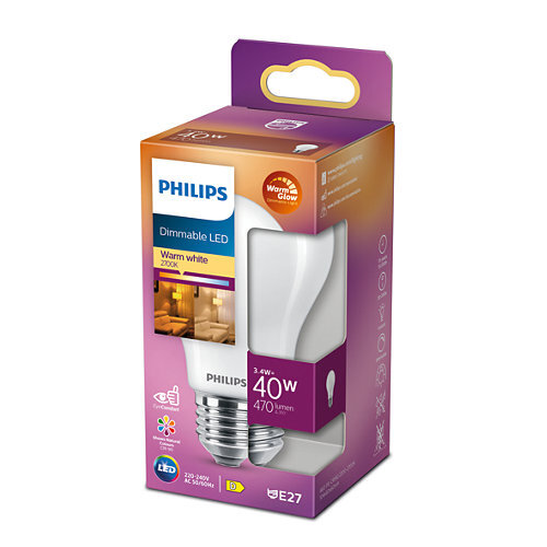 Philips LED E27 Normal 40W Frost Dimba
