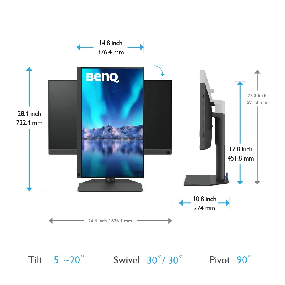 BenQ SW272QN 27" QHD, IPS Monitor with USB-C hub