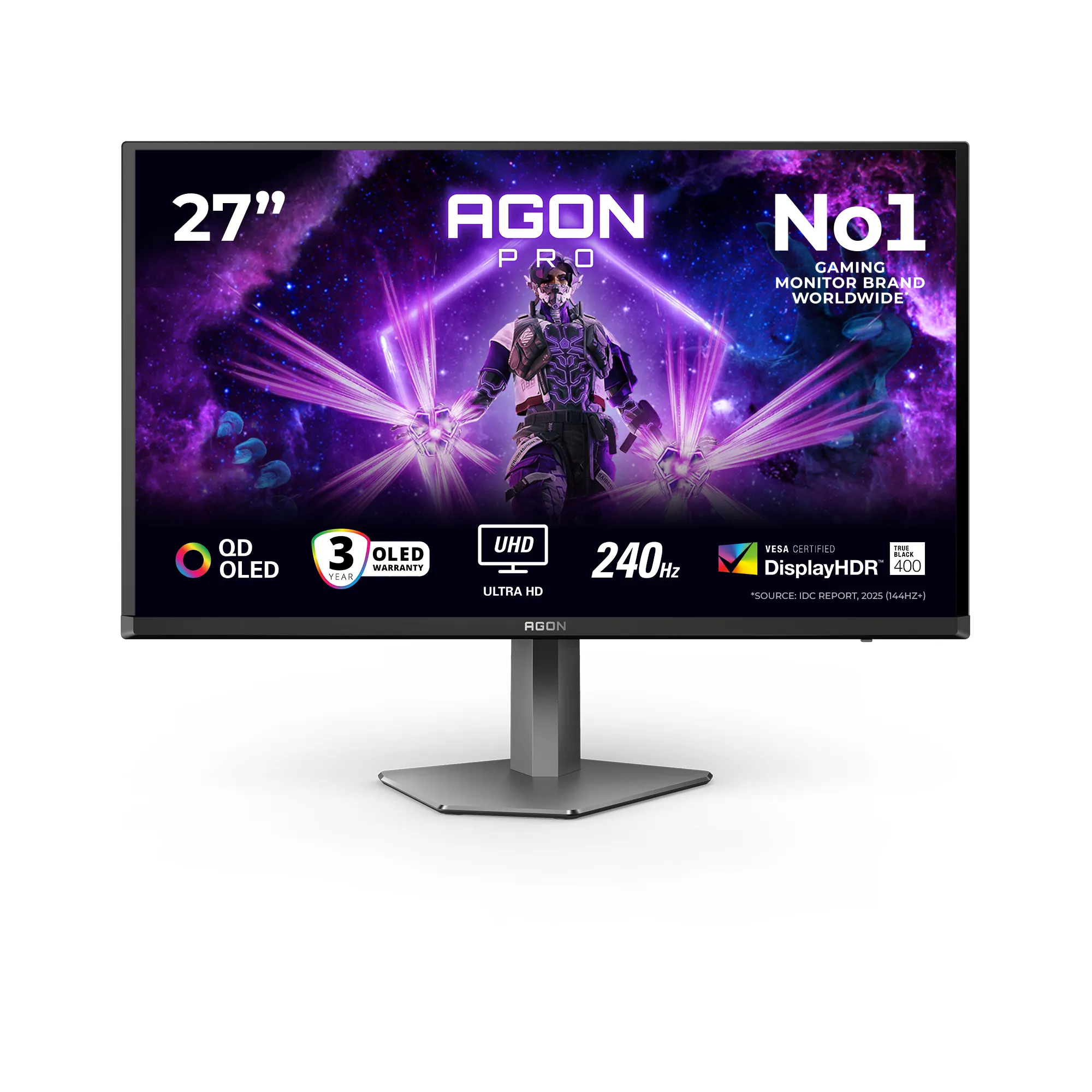 AOC AGON PRO AG276UZD 26.5" UHD 4K, QD-OLED Gaming Monitor with USB-C hub
