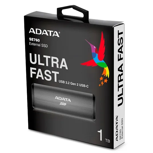 Adata ATA SE760 1TB USB-C - External SSD, Titanium