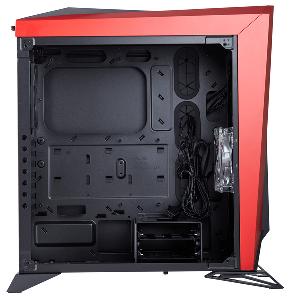 Corsair Spec Omega Mid Tower Tempered Glass -pelilaatikko, musta/punainen