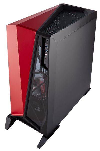 Corsair Spec Omega Mid Tower Tempered Glass -pelilaatikko, musta/punainen