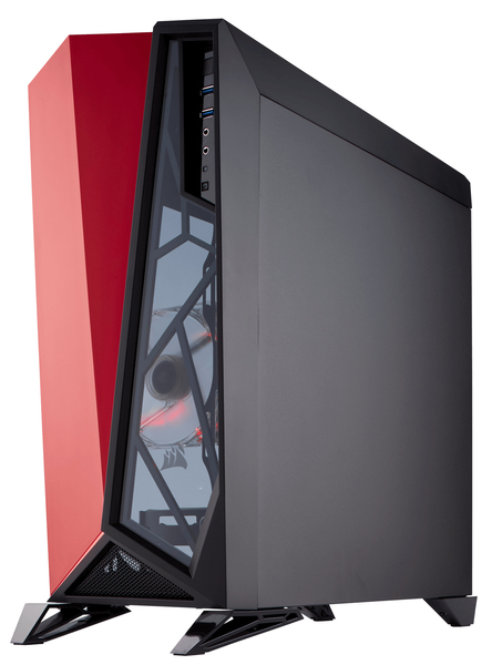 Corsair Spec Omega Mid Tower Tempered Glass -pelilaatikko, musta/punainen