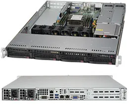Supermicro SuperServer 5019P-WTR - Palvelin - telineasennettava - 1U - 1-tie - RAM 0 GB - SATA - pikavaihto 3.5" - ei kiintolevyä - AST2500 - GigE, 10 GigE - ei