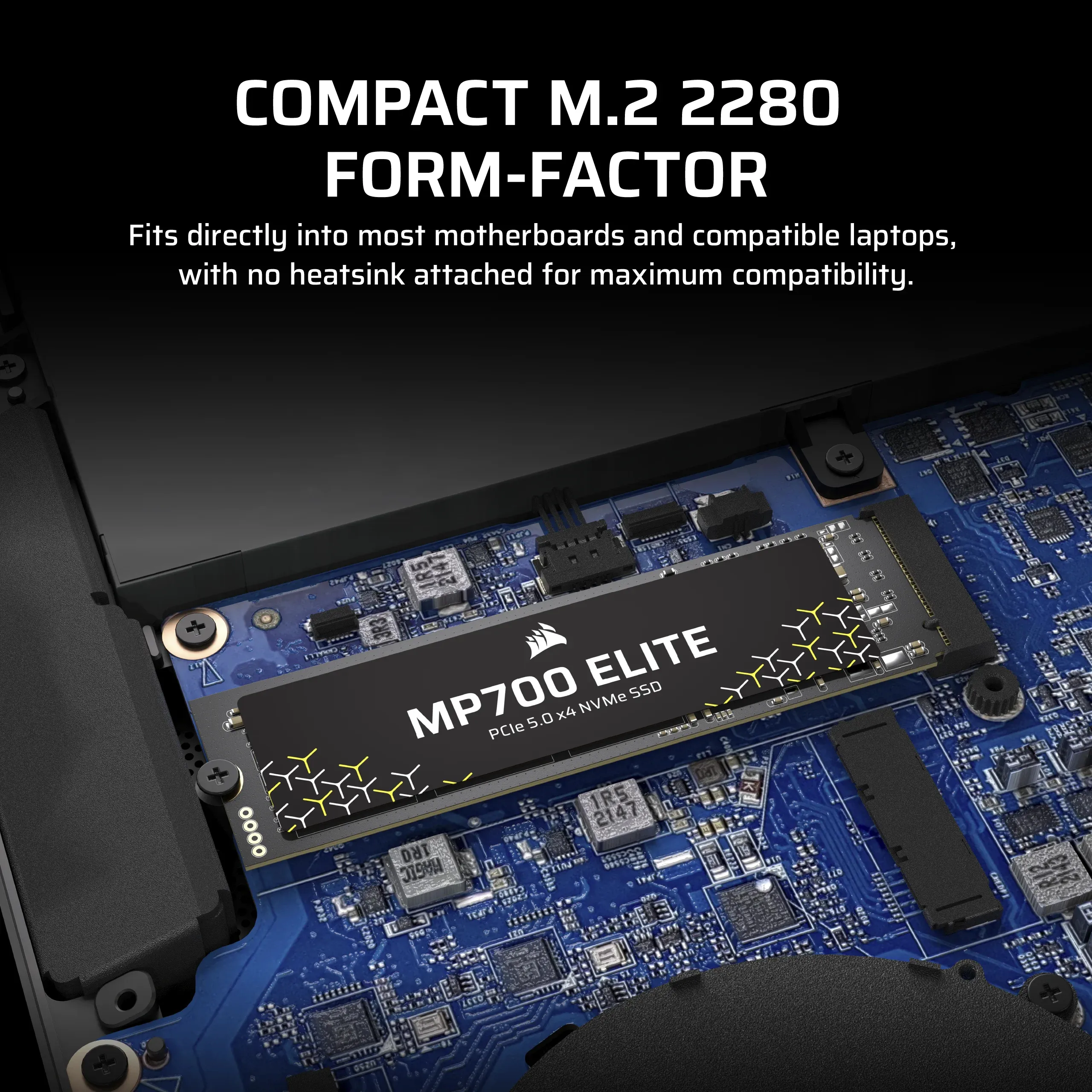 CORSAIR MP700 ELITE 2TB M.2 NVMe PCIe Gen. 5 x4 SSD no heatsink