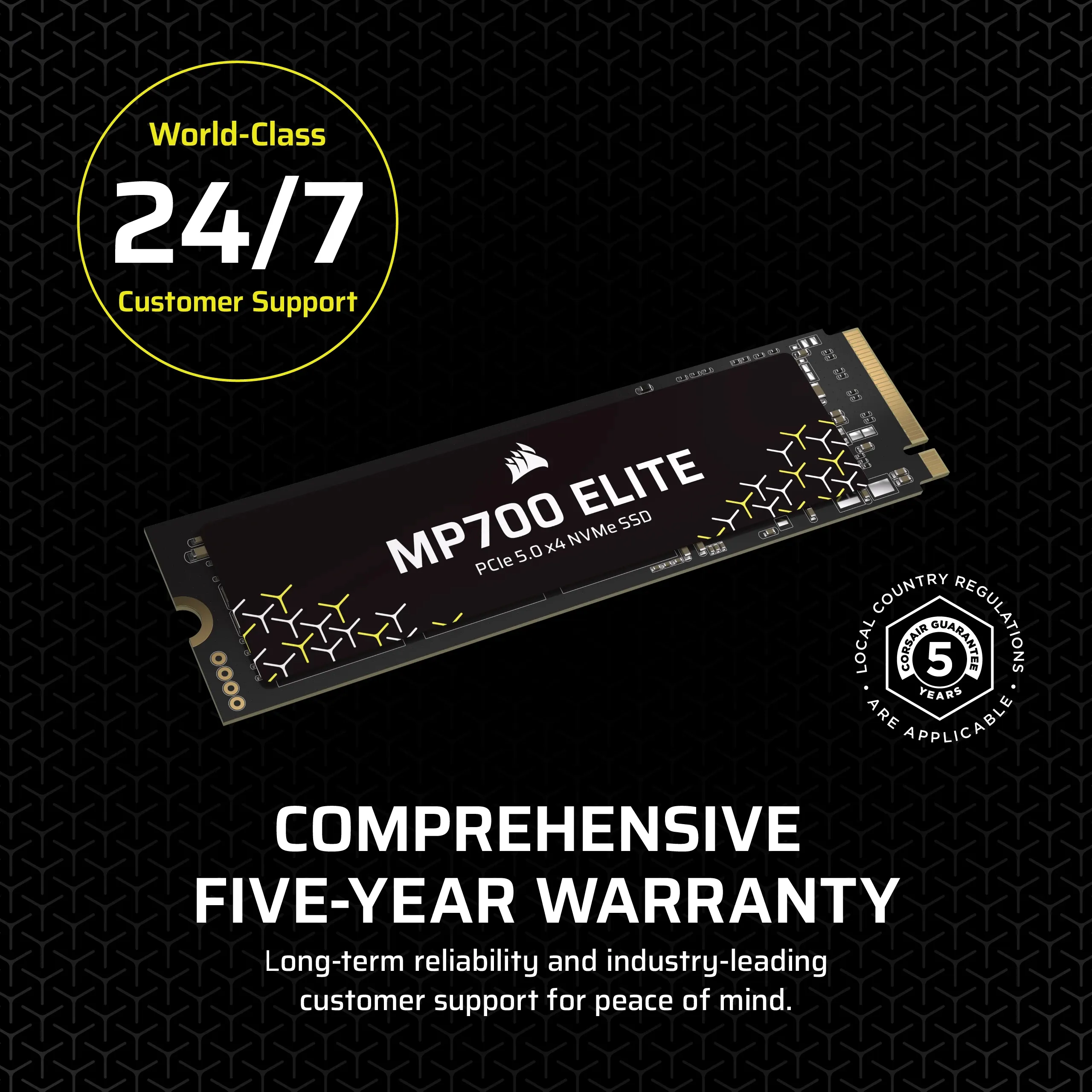 CORSAIR MP700 ELITE 2TB M.2 NVMe PCIe Gen. 5 x4 SSD no heatsink