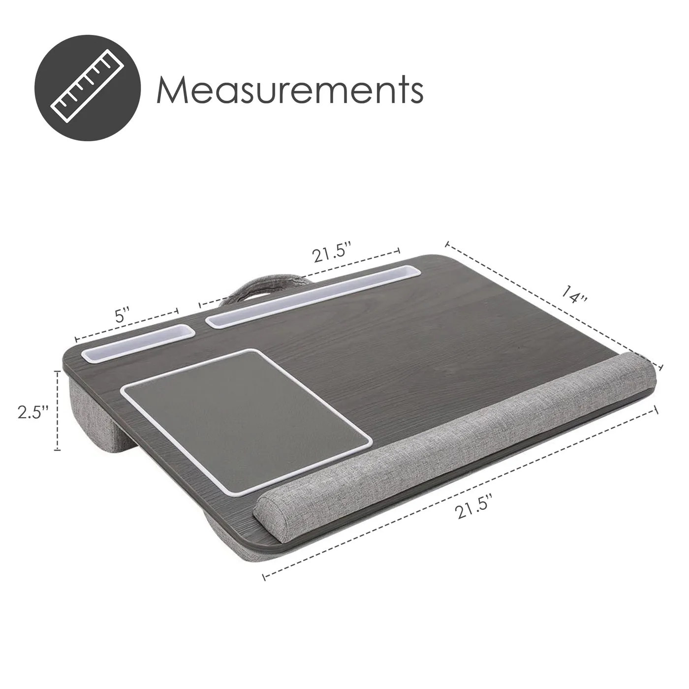 Desire2 - lap desk Supreme, left handed, grey