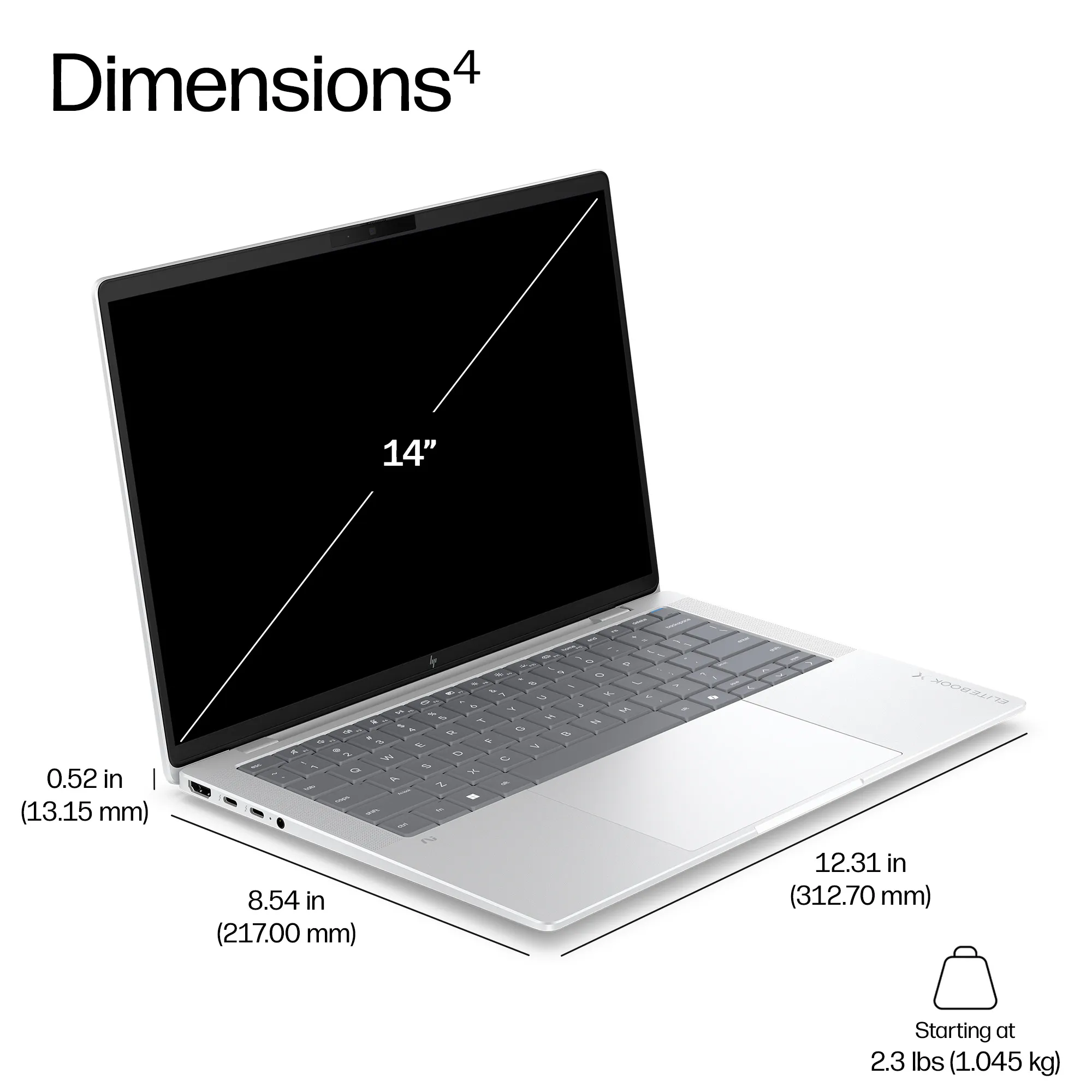 HP EliteBook x-G2q 14" 32 Gt, 512 Gt -kannettava