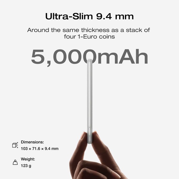 EcoFlow RAPID Mag Power Bank 5KmAh 7.5W, Pearl white